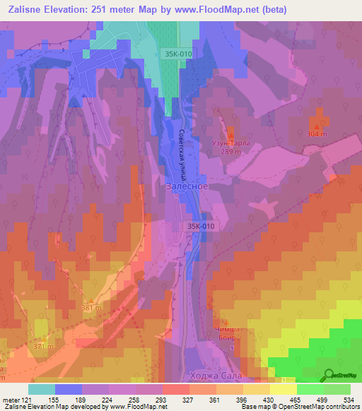 Zalisne,Ukraine Elevation Map