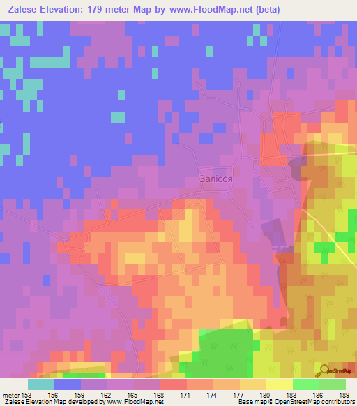 Zalese,Ukraine Elevation Map