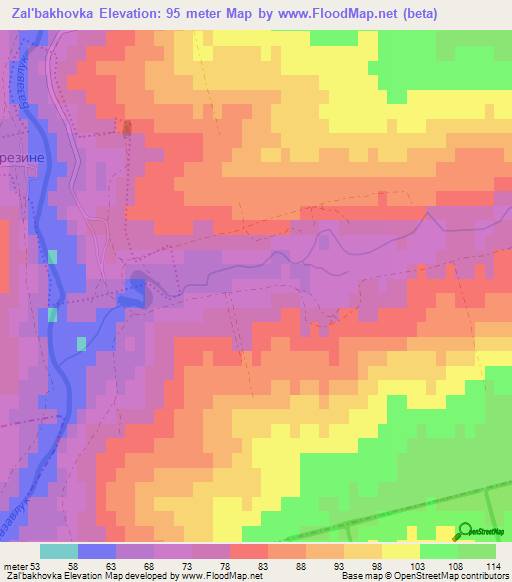 Zal'bakhovka,Ukraine Elevation Map