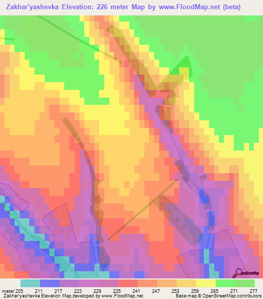 Zakhar'yashevka,Ukraine Elevation Map