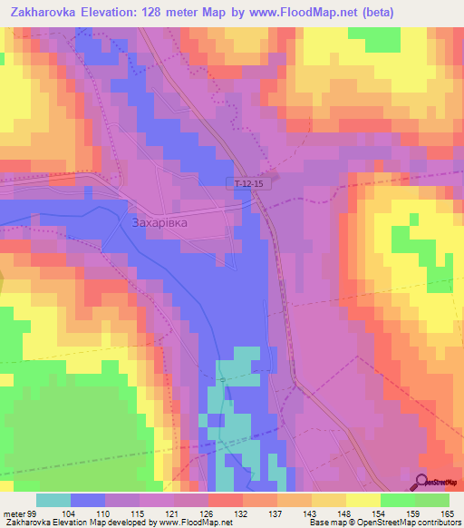 Zakharovka,Ukraine Elevation Map