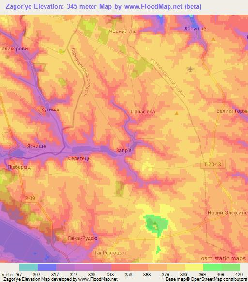 Zagor'ye,Ukraine Elevation Map