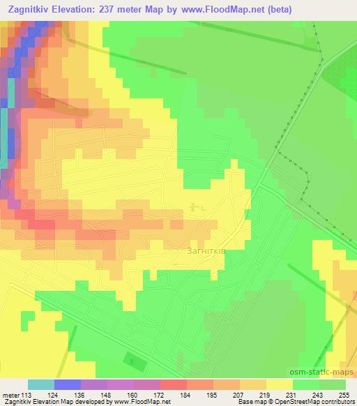 Zagnitkiv,Ukraine Elevation Map