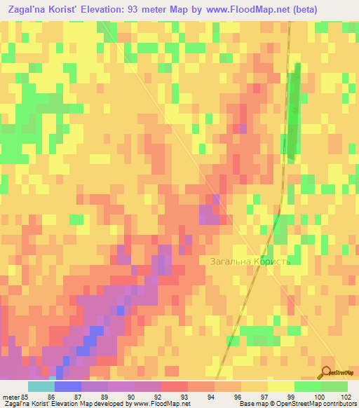 Zagal'na Korist',Ukraine Elevation Map