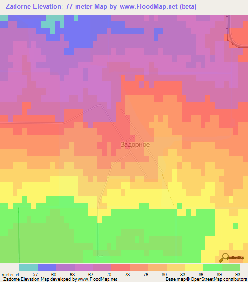 Zadorne,Ukraine Elevation Map