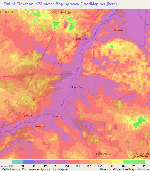 Zadibi,Ukraine Elevation Map
