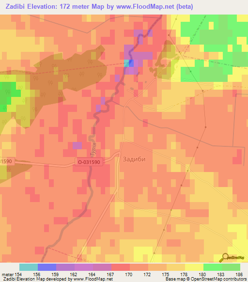 Zadibi,Ukraine Elevation Map