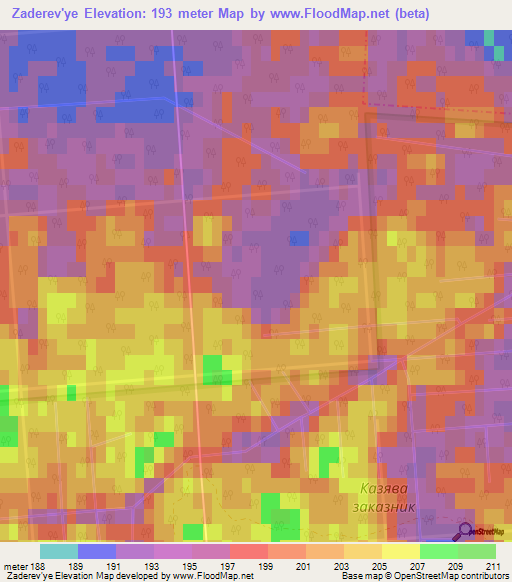 Zaderev'ye,Ukraine Elevation Map