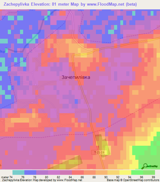 Zachepylivka,Ukraine Elevation Map