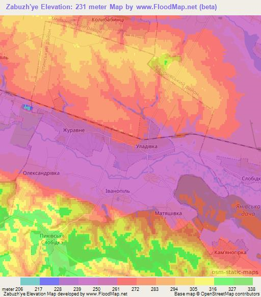 Zabuzh'ye,Ukraine Elevation Map