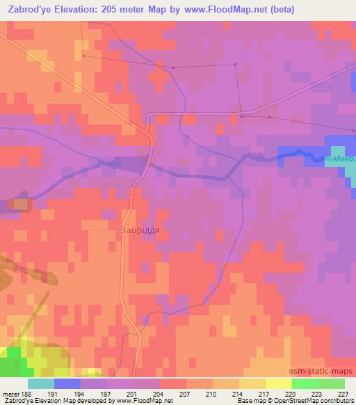 Zabrod'ye,Ukraine Elevation Map
