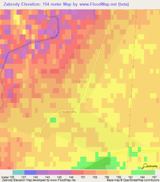 Zabrody,Ukraine Elevation Map