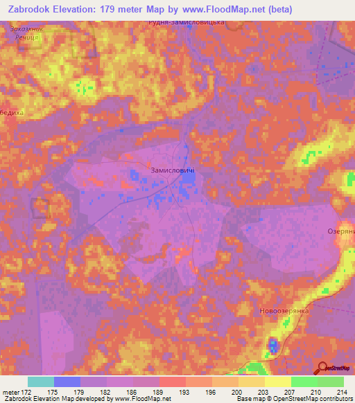 Zabrodok,Ukraine Elevation Map