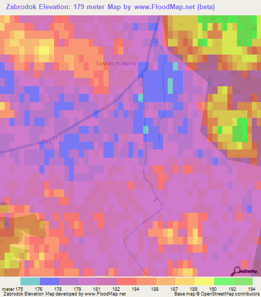 Zabrodok,Ukraine Elevation Map
