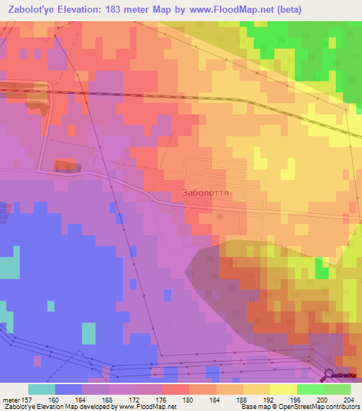 Zabolot'ye,Ukraine Elevation Map