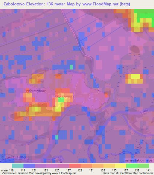 Zabolotovo,Ukraine Elevation Map