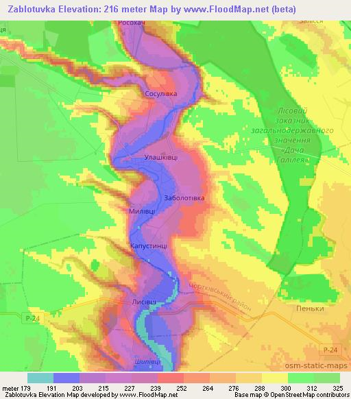 Zablotuvka,Ukraine Elevation Map