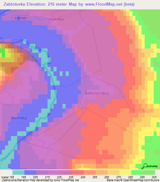 Zablotuvka,Ukraine Elevation Map