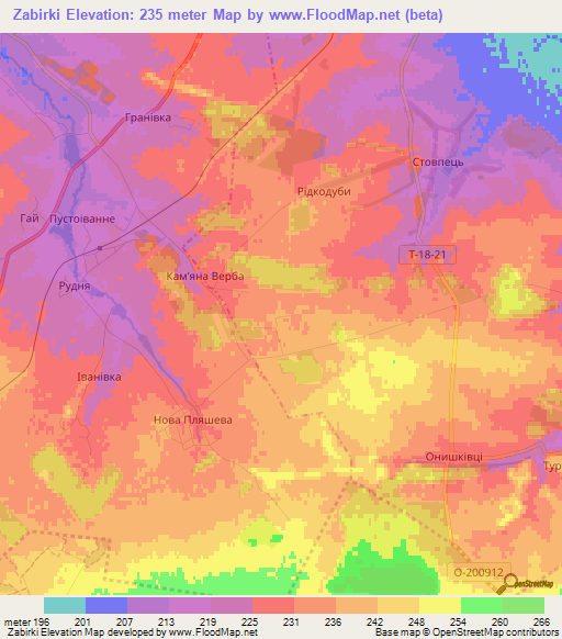 Zabirki,Ukraine Elevation Map
