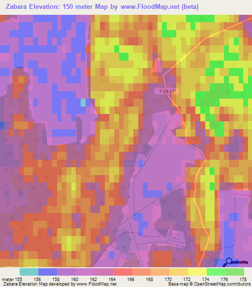 Zabara,Ukraine Elevation Map