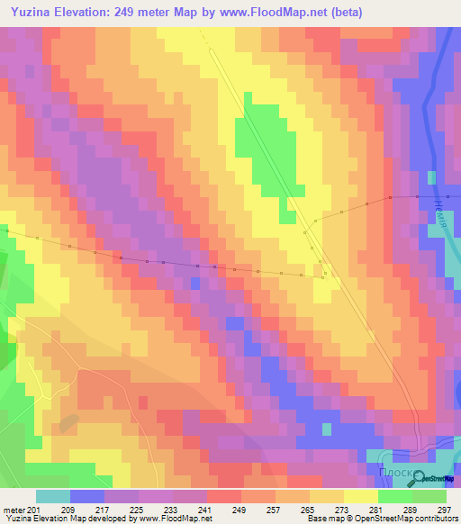 Yuzina,Ukraine Elevation Map