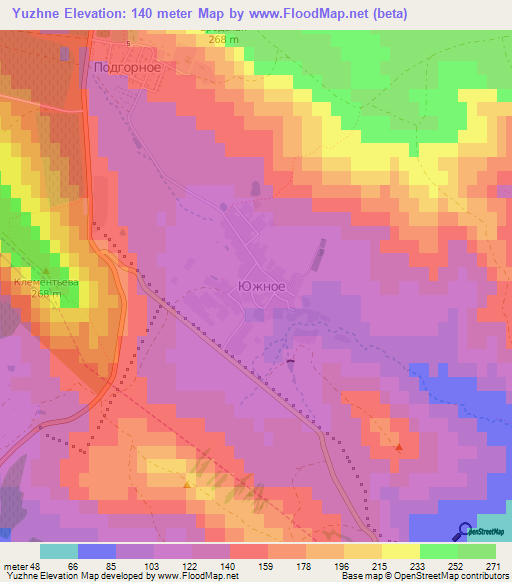 Yuzhne,Ukraine Elevation Map