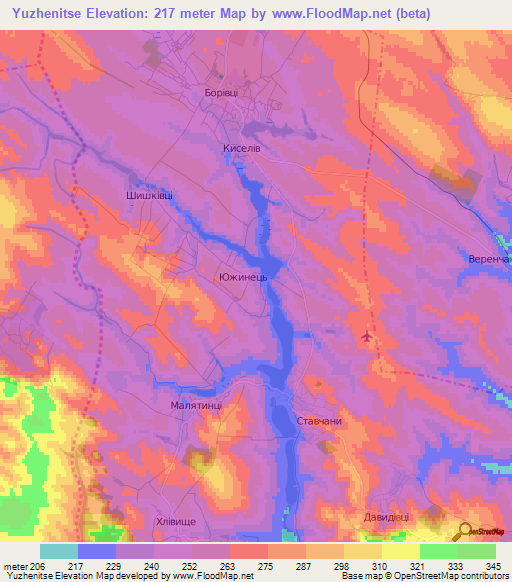 Yuzhenitse,Ukraine Elevation Map
