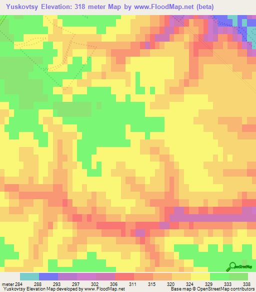 Yuskovtsy,Ukraine Elevation Map
