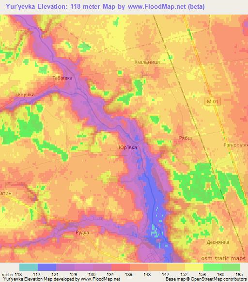 Yur'yevka,Ukraine Elevation Map
