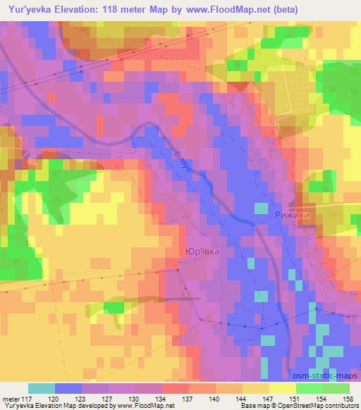 Yur'yevka,Ukraine Elevation Map