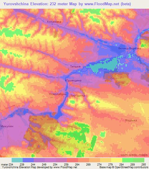 Yurovshchina,Ukraine Elevation Map