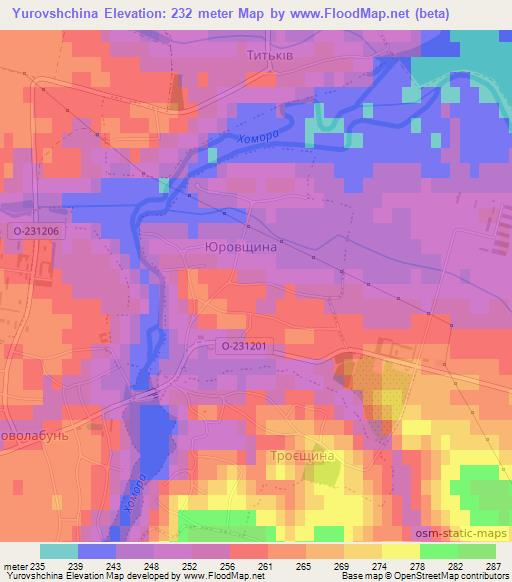 Yurovshchina,Ukraine Elevation Map