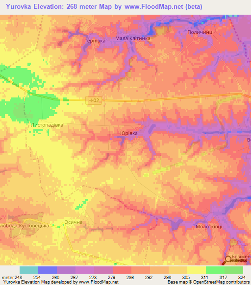 Yurovka,Ukraine Elevation Map