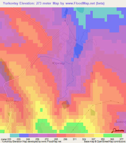 Yurkovtsy,Ukraine Elevation Map
