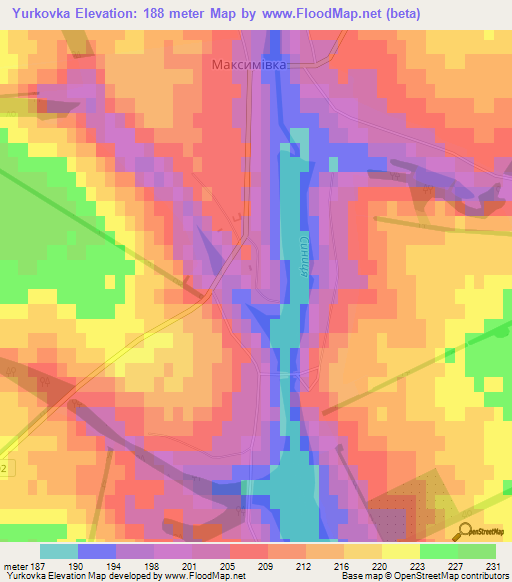 Yurkovka,Ukraine Elevation Map