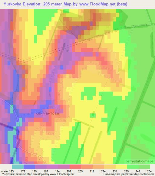 Yurkovka,Ukraine Elevation Map