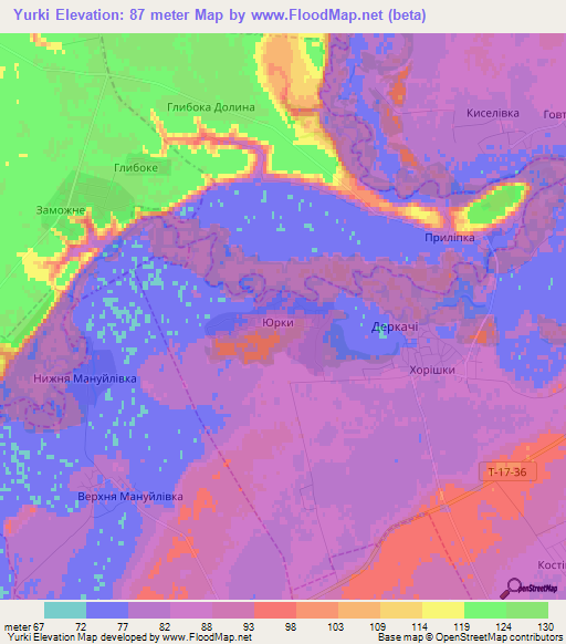 Yurki,Ukraine Elevation Map