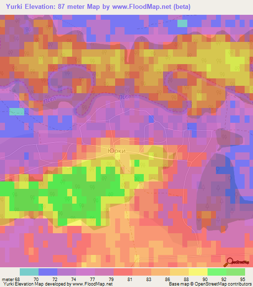 Yurki,Ukraine Elevation Map