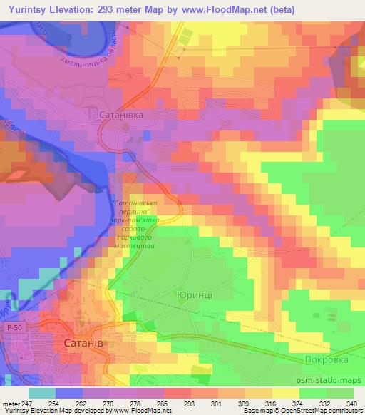 Yurintsy,Ukraine Elevation Map