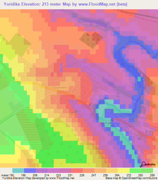 Yuridika,Ukraine Elevation Map