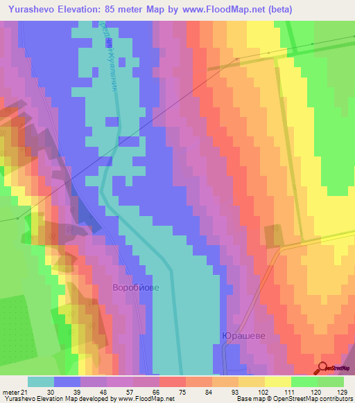 Yurashevo,Ukraine Elevation Map