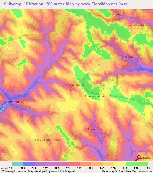 Yuliyampil',Ukraine Elevation Map