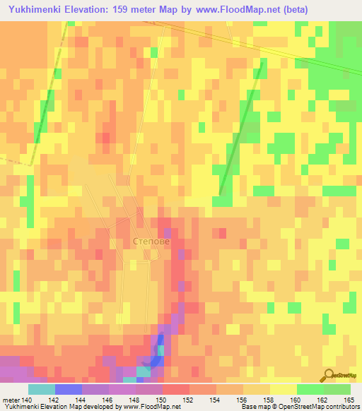 Yukhimenki,Ukraine Elevation Map