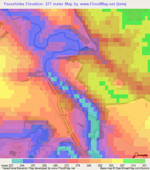 Yezezhiska,Ukraine Elevation Map
