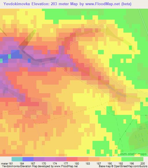 Yevdokimovka,Ukraine Elevation Map