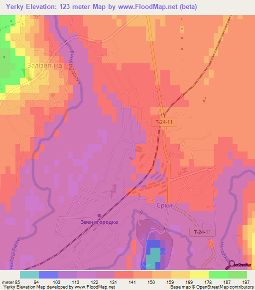 Yerky,Ukraine Elevation Map