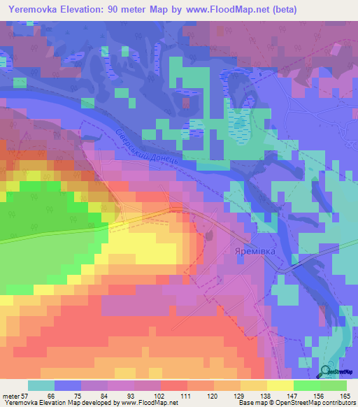 Yeremovka,Ukraine Elevation Map