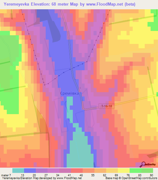 Yeremeyevka,Ukraine Elevation Map