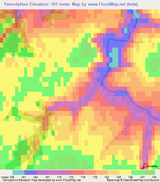 Yemodykino,Ukraine Elevation Map