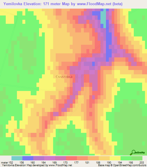 Yemilovka,Ukraine Elevation Map